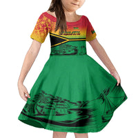 Hapi 44th Indipendens Dei Vanuatu Kid Short Sleeve Dress Yumi 1980 with Vanuatuan Beach Landscape LT9 KID Reggae - Polynesian Pride