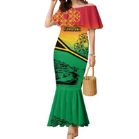 Hapi 44th Indipendens Dei Vanuatu Mermaid Dress Yumi 1980 with Vanuatuan Beach Landscape LT9 Women Reggae - Polynesian Pride