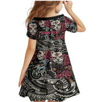 Personalized Japanese Kitsune Mask Family Matching Mermaid Dress and Hawaiian Shirt With Polynesian Arty Style