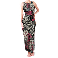 Personalized Japanese Kitsune Mask Family Matching Tank Maxi Dress and Hawaiian Shirt With Polynesian Arty Style