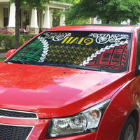 Halo Vanuatu Pride Auto Sun Shade Vanuatuan Sand Drawing Pattern - Polynesian Pride