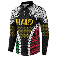 Halo Vanuatu Pride Button Sweatshirt Vanuatuan Sand Drawing Pattern