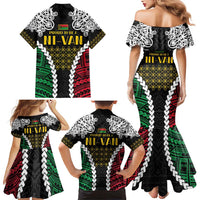 Halo Vanuatu Pride Family Matching Mermaid Dress and Hawaiian Shirt Vanuatuan Sand Drawing Pattern