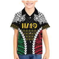 Halo Vanuatu Pride Family Matching Mermaid Dress and Hawaiian Shirt Vanuatuan Sand Drawing Pattern