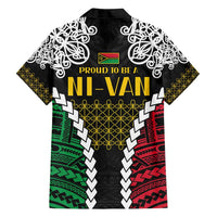 Halo Vanuatu Pride Family Matching Off Shoulder Short Dress and Hawaiian Shirt Vanuatuan Sand Drawing Pattern