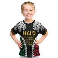 Halo Vanuatu Pride Kid T Shirt Vanuatuan Sand Drawing Pattern