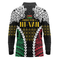 Halo Vanuatu Pride Long Sleeve Polo Shirt Vanuatuan Sand Drawing Pattern