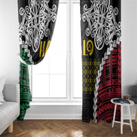 Halo Vanuatu Pride Window Curtain Vanuatuan Sand Drawing Pattern