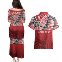 Malo e lelei Tonga Couples Matching Puletasi and Hawaiian Shirt Ngatu Tokelau Feletoa Fata Traditional Polynesian Pattern