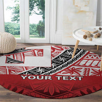 Malo e lelei Tonga Round Carpet Ngatu Tokelau Feletoa Fata Traditional Polynesian Pattern