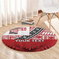 Malo e lelei Tonga Round Carpet Ngatu Tokelau Feletoa Fata Traditional Polynesian Pattern