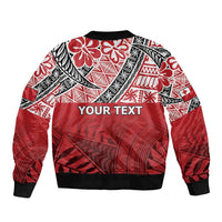 Malo e lelei Tonga Sleeve Zip Bomber Jacket Ngatu Tokelau Feletoa Fata Traditional Polynesian Pattern