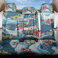 Hawaii Santa Skeleton Surfing Personalized Back Car Seat Cover Mele Kalikimaka i Iulai!