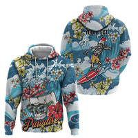 Hawaii Santa Skeleton Surfing Personalized Hoodie Mele Kalikimaka i Iulai!