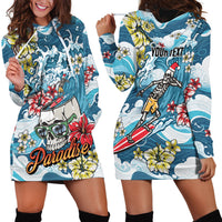 Hawaii Santa Skeleton Surfing Personalized Hoodie Dress Mele Kalikimaka i Iulai!
