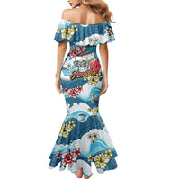Hawaii Santa Skeleton Surfing Personalized Mermaid Dress Mele Kalikimaka i Iulai!