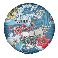 Hawaii Santa Skeleton Surfing Personalized Spare Tire Cover Mele Kalikimaka i Iulai!