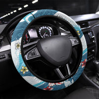 Hawaii Santa Skeleton Surfing Steering Wheel Cover Mele Kalikimaka i Iulai!