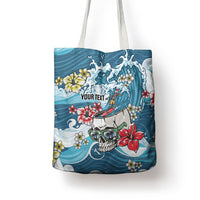 Hawaii Santa Skeleton Surfing Personalized Tote Bag Mele Kalikimaka i Iulai!