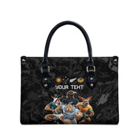 Custom Rugby Southern Hemisphere Leather Bag Argentina AUNZ South Africa Mascot Black LT9 - Polynesian Pride