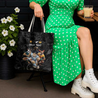 Custom Rugby Southern Hemisphere Tote Bag Argentina AUNZ South Africa Mascot Black - Polynesian Pride