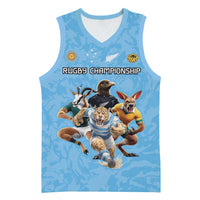 Custom Rugby Southern Hemisphere Basketball Jersey Argentina AUNZ South Africa Mascot Blue - Polynesian Pride