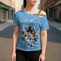 Custom Rugby Southern Hemisphere Cross Shoulder Shirt Argentina AUNZ South Africa Mascot Blue - Polynesian Pride