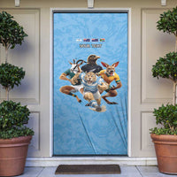 Custom Rugby Southern Hemisphere Door Cover Argentina AUNZ South Africa Mascot Blue - Polynesian Pride