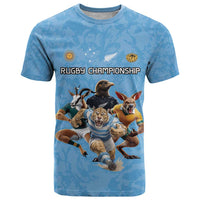 Custom Rugby Southern Hemisphere T Shirt Argentina AUNZ South Africa Mascot Blue - Polynesian Pride