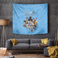 Custom Rugby Southern Hemisphere Tapestry Argentina AUNZ South Africa Mascot Blue - Polynesian Pride