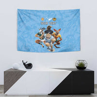 Custom Rugby Southern Hemisphere Tapestry Argentina AUNZ South Africa Mascot Blue - Polynesian Pride
