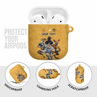 Custom Rugby Southern Hemisphere AirPods Case Argentina AUNZ South Africa Mascot Gold - Polynesian Pride