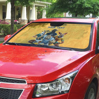 Custom Rugby Southern Hemisphere Auto Sun Shade Argentina AUNZ South Africa Mascot Gold - Polynesian Pride