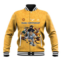 Custom Rugby Southern Hemisphere Baseball Jacket Argentina AUNZ South Africa Mascot Gold - Polynesian Pride