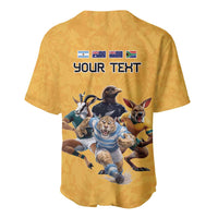 Custom Rugby Southern Hemisphere Baseball Jersey Argentina AUNZ South Africa Mascot Gold - Polynesian Pride