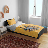 Custom Rugby Southern Hemisphere Bedding Set Argentina AUNZ South Africa Mascot Gold - Polynesian Pride