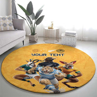 Custom Rugby Southern Hemisphere Round Carpet Argentina AUNZ South Africa Mascot Gold LT9 - Polynesian Pride