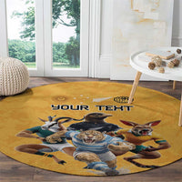 Custom Rugby Southern Hemisphere Round Carpet Argentina AUNZ South Africa Mascot Gold LT9 - Polynesian Pride