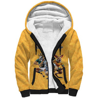 Custom Rugby Southern Hemisphere Sherpa Hoodie Argentina AUNZ South Africa Mascot Gold - Polynesian Pride