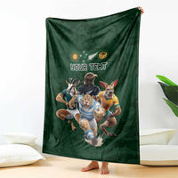 Custom Rugby Southern Hemisphere Blanket Argentina AUNZ South Africa Mascot Green LT9 - Polynesian Pride