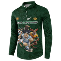 Custom Rugby Southern Hemisphere Button Sweatshirt Argentina AUNZ South Africa Mascot Green - Polynesian Pride