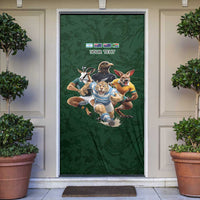Custom Rugby Southern Hemisphere Door Cover Argentina AUNZ South Africa Mascot Green - Polynesian Pride