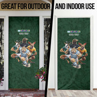Custom Rugby Southern Hemisphere Door Cover Argentina AUNZ South Africa Mascot Green - Polynesian Pride