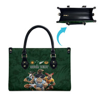 Custom Rugby Southern Hemisphere Leather Bag Argentina AUNZ South Africa Mascot Green - Polynesian Pride