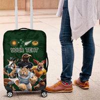 Custom Rugby Southern Hemisphere Luggage Cover Argentina AUNZ South Africa Mascot Green - Polynesian Pride