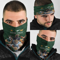 Custom Rugby Southern Hemisphere Neck Gaiter Argentina AUNZ South Africa Mascot Green - Polynesian Pride