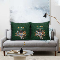 Custom Rugby Southern Hemisphere Pillow Cover Argentina AUNZ South Africa Mascot Green - Polynesian Pride