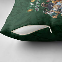 Custom Rugby Southern Hemisphere Pillow Cover Argentina AUNZ South Africa Mascot Green - Polynesian Pride