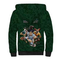 Custom Rugby Southern Hemisphere Sherpa Hoodie Argentina AUNZ South Africa Mascot Green - Polynesian Pride