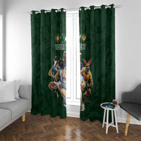 Custom Rugby Southern Hemisphere Window Curtain Argentina AUNZ South Africa Mascot Green - Polynesian Pride
